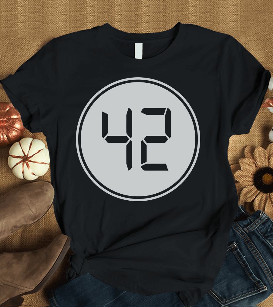 42 The Meaning Of Life The Universe And Everything Digital Display T-Shirt