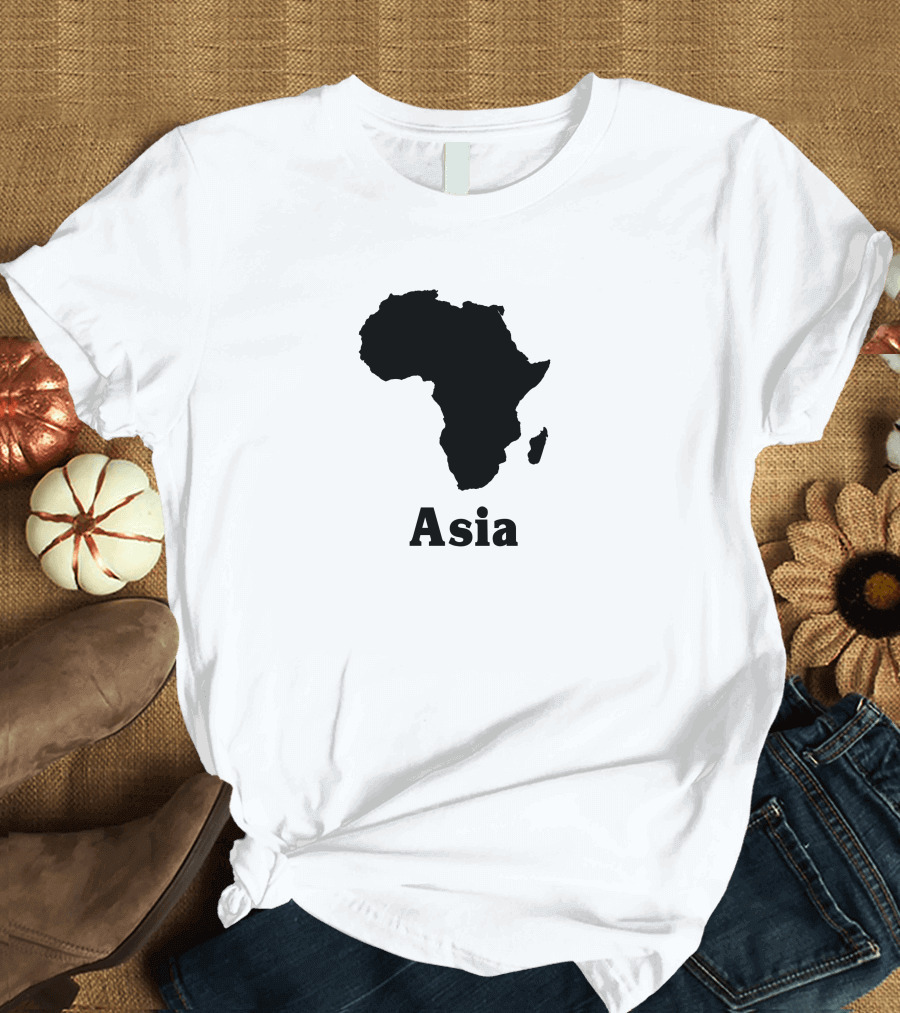 Africa Asia Map Text Juxtaposition T-Shirt