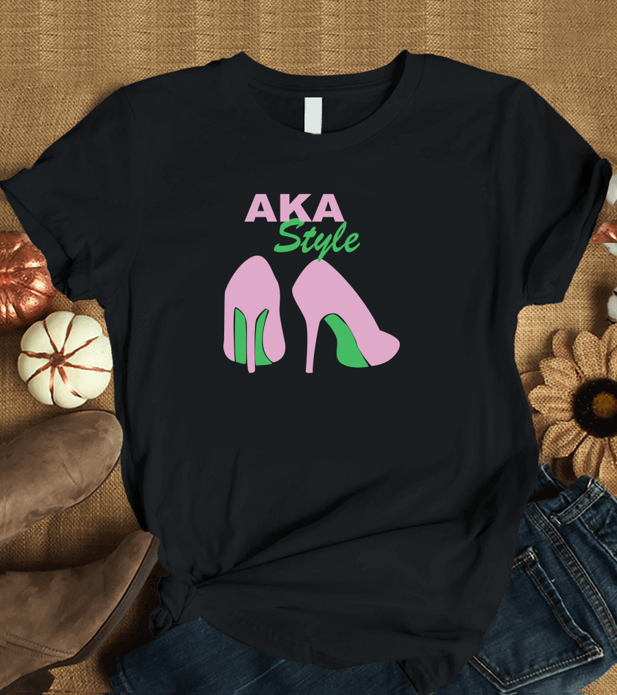 AKA Style Pink and Green High Heels T-Shirt