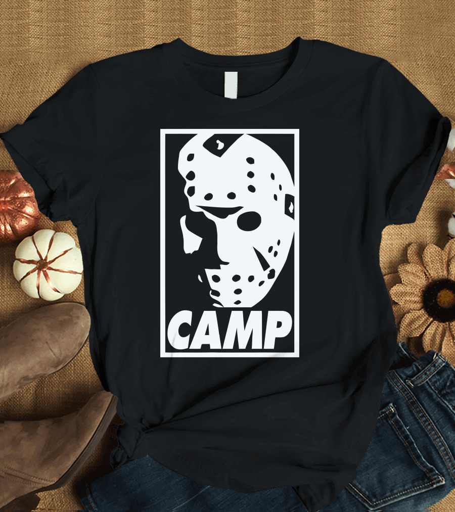 Camp Jason Voorhees Hockey Mask Retro T-Shirt