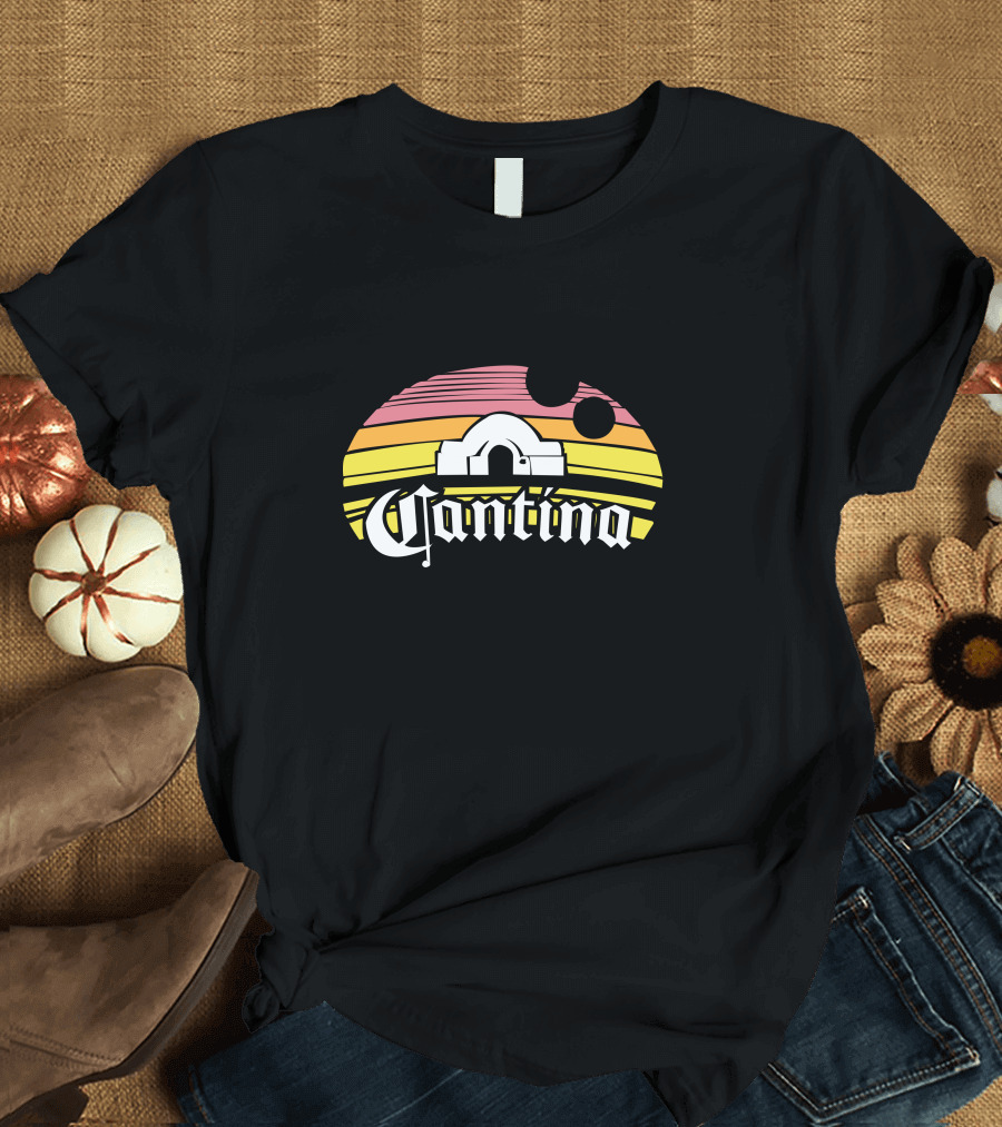 Cantina Sunset Retro Style with Dome Structure and Stripes T-Shirt