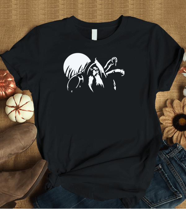 T-Shirt: Dwarf The Hobbit Iconic Nocturnal Silhouette with Moon and Blade T-Shirt Dwarf The Hobbit Iconic Nocturnal Silhouette with Moon and Blade T-Shirt