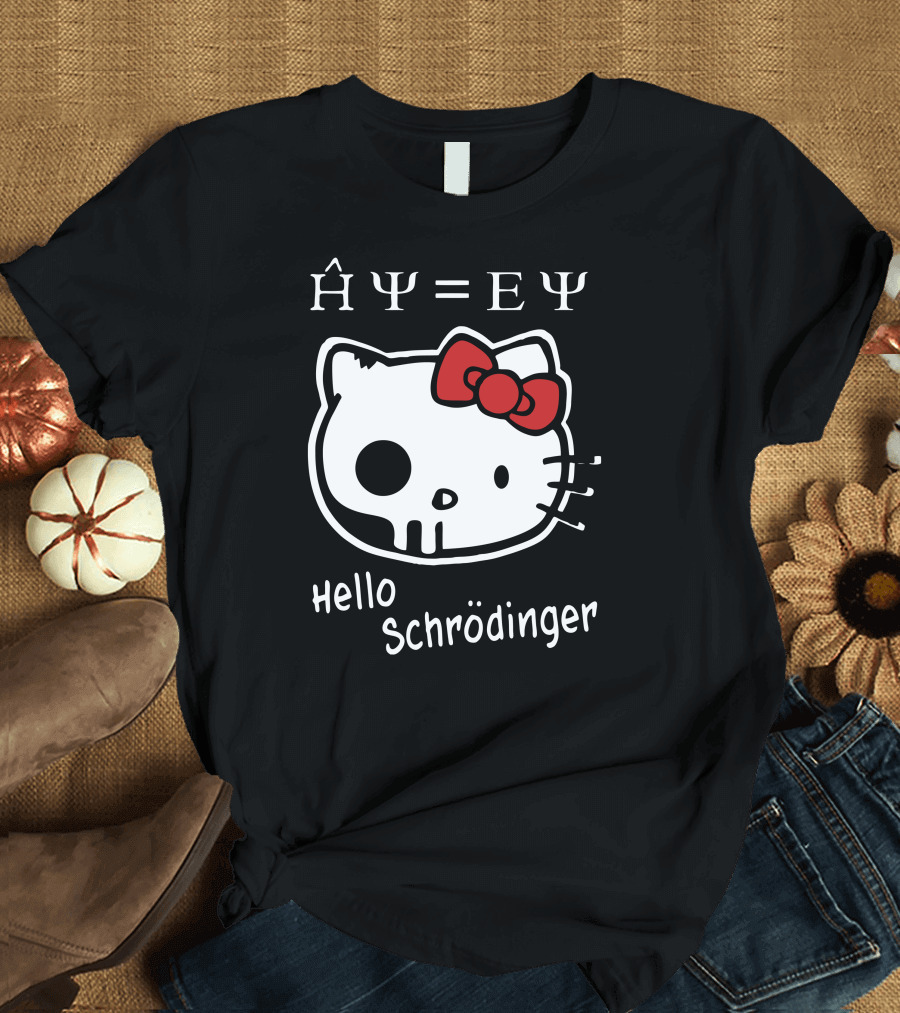 Hello Schrödinger Hello Kitty Quantum Physics Equation T-Shirt