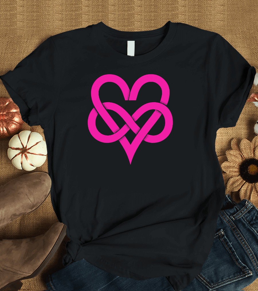 Love Infinity Heart Symbol Pink T-Shirt