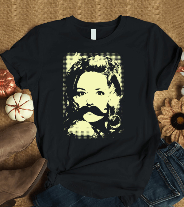 T-Shirt: Moustache Lady Retro Pop T-Shirt Moustache Lady Retro Pop T-Shirt