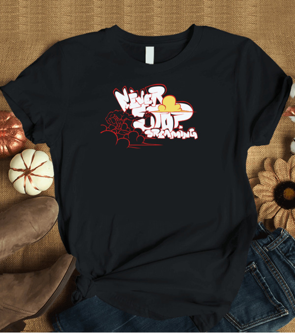 T-Shirt: Never Stop Dreaming Cloud Graffiti Style Red-White-Orange Clouds Explosion T-Shirt Never Stop Dreaming Cloud Graffiti Style Red-White-Orange Clouds Explosion T-Shirt