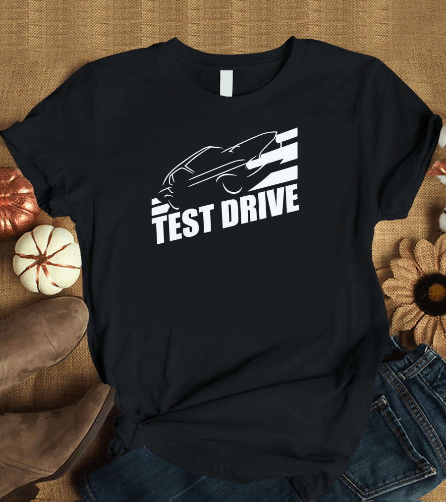Test Drive Car Silhouette Racing Stripes T-Shirt