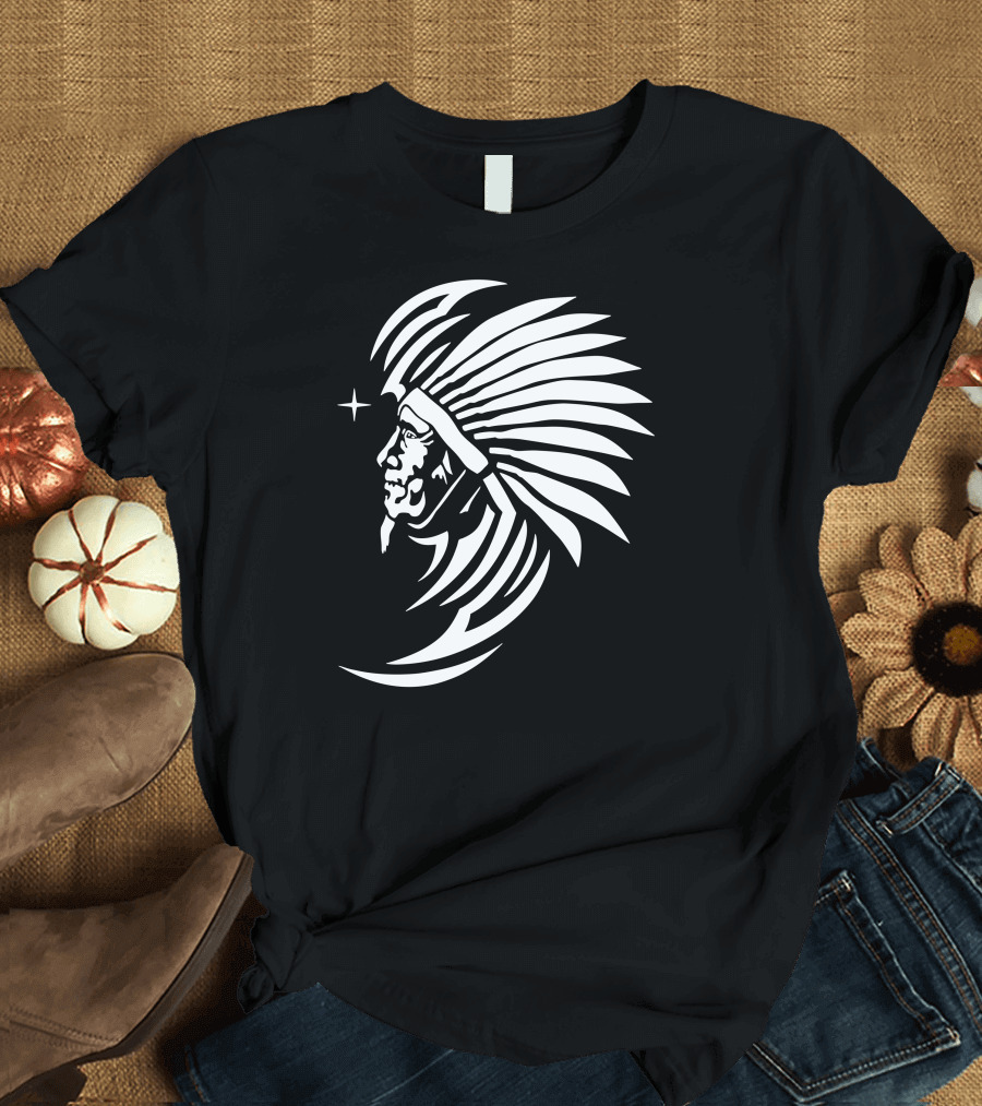 Ornament Indian Headdress Profile Star T-Shirt