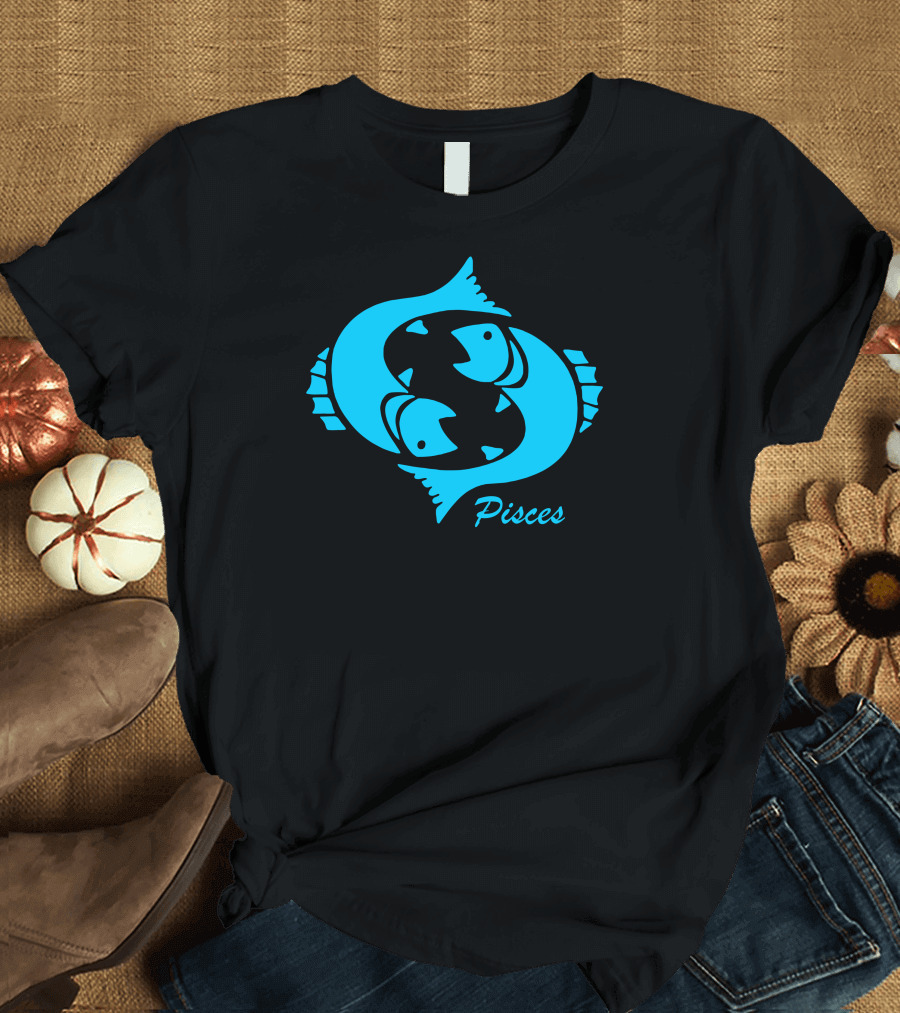 Pisces Sky Blue Fish Zodiac T-Shirt