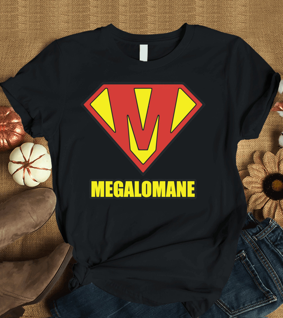 Megalomaniac Superhero Emblem Shield T-Shirt