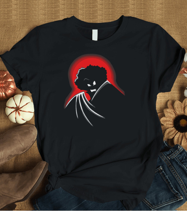 T-Shirt: Mr Bat Tan Shadowed Silhouette with Red Halo T-Shirt Mr Bat Tan Shadowed Silhouette with Red Halo T-Shirt