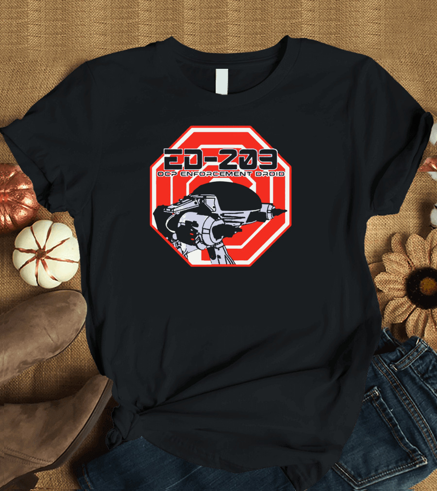 ED-209 OCP Enforcement Droid Red Octagon T-Shirt