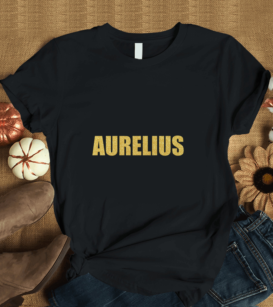 Aurelius Marcus Aurelius Gold Text Mask Quality T-Shirt