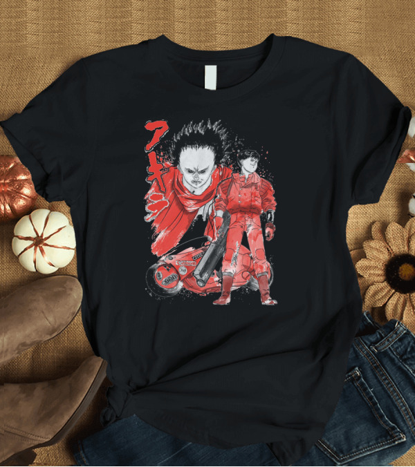 T-Shirt: Kaneda And Tetsuo Akira Red Bike Manga T-Shirt Kaneda And Tetsuo Akira Red Bike Manga T-Shirt