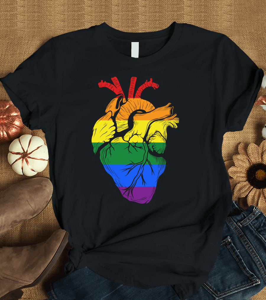 LGBT Rainbow Human Heart Pride T-Shirt