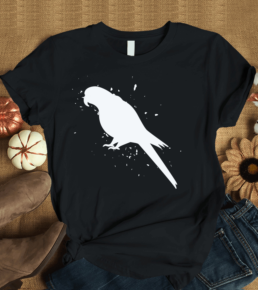 Parot M3acaw Silhouette Bird Splash Contrast T-Shirt