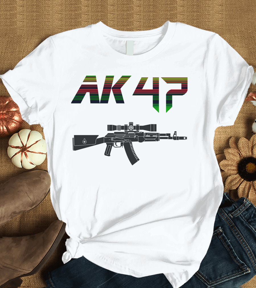 AK 47 Rifle Outline T-Shirt