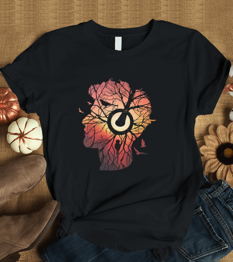 Roots Music Tree Silhouette with Sunset and Headphone T-Shirt