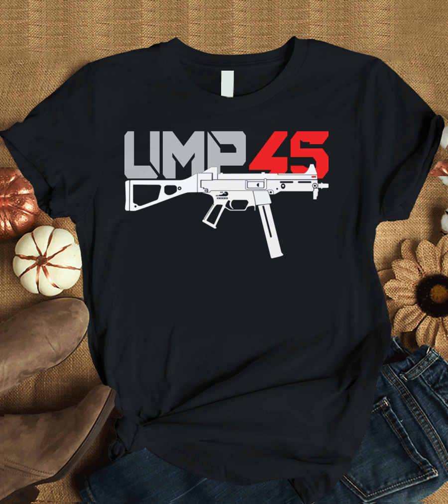 UMP 45 Gun Typography T-Shirt