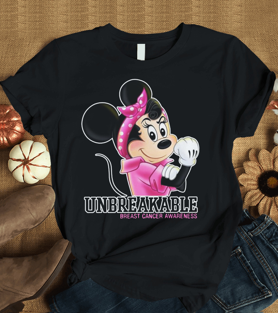 Unbreakable Breast Cancer Awareness Minnie Mouse T-Shirt