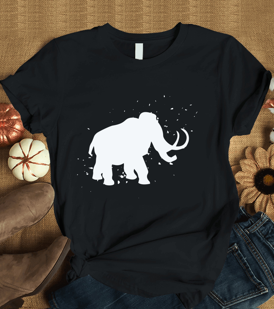 Woolly Mammoth Silhouette Disintegration Extinct T-Shirt