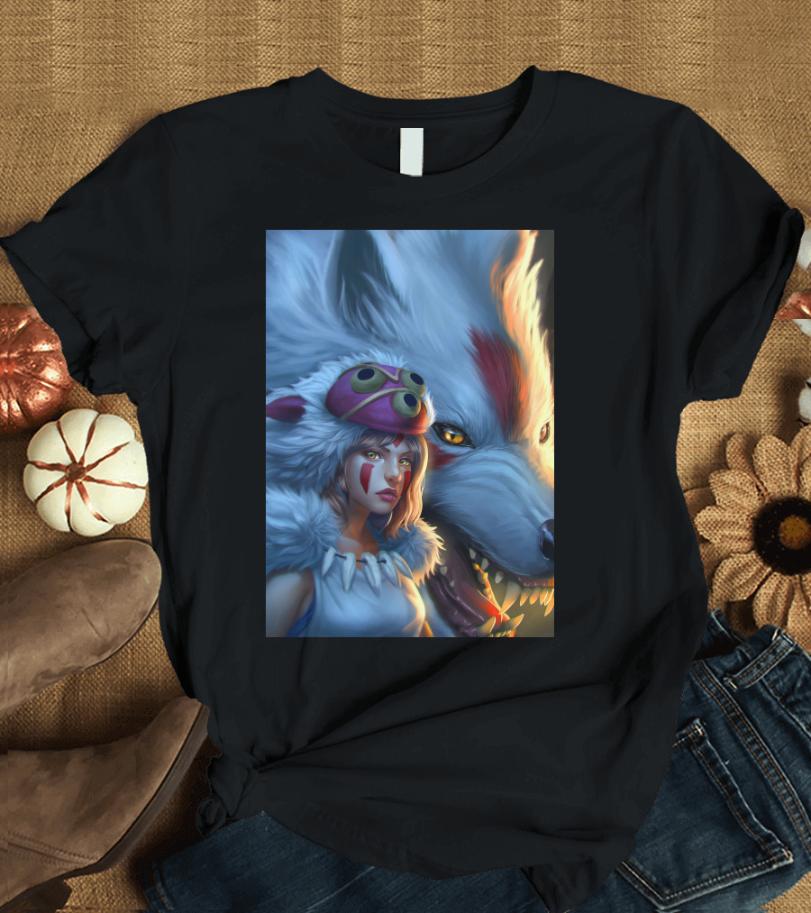 Beauty Plus Beast Princess Mononoke Wolf Companion T-Shirt
