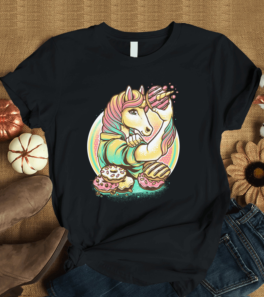 Dough It Unicorn with Doughnuts Mane and Colorful Donuts T-Shirt