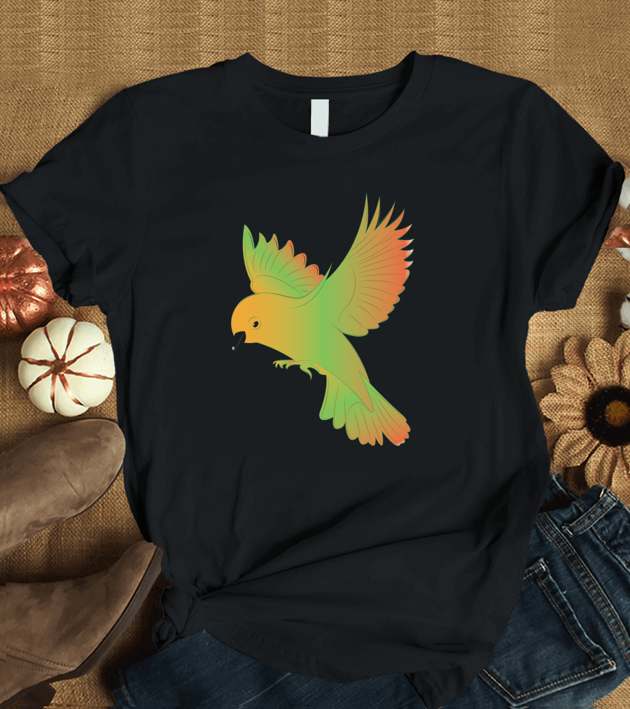 Flying Bird Gradient Wings Colorful Artistry T-Shirt