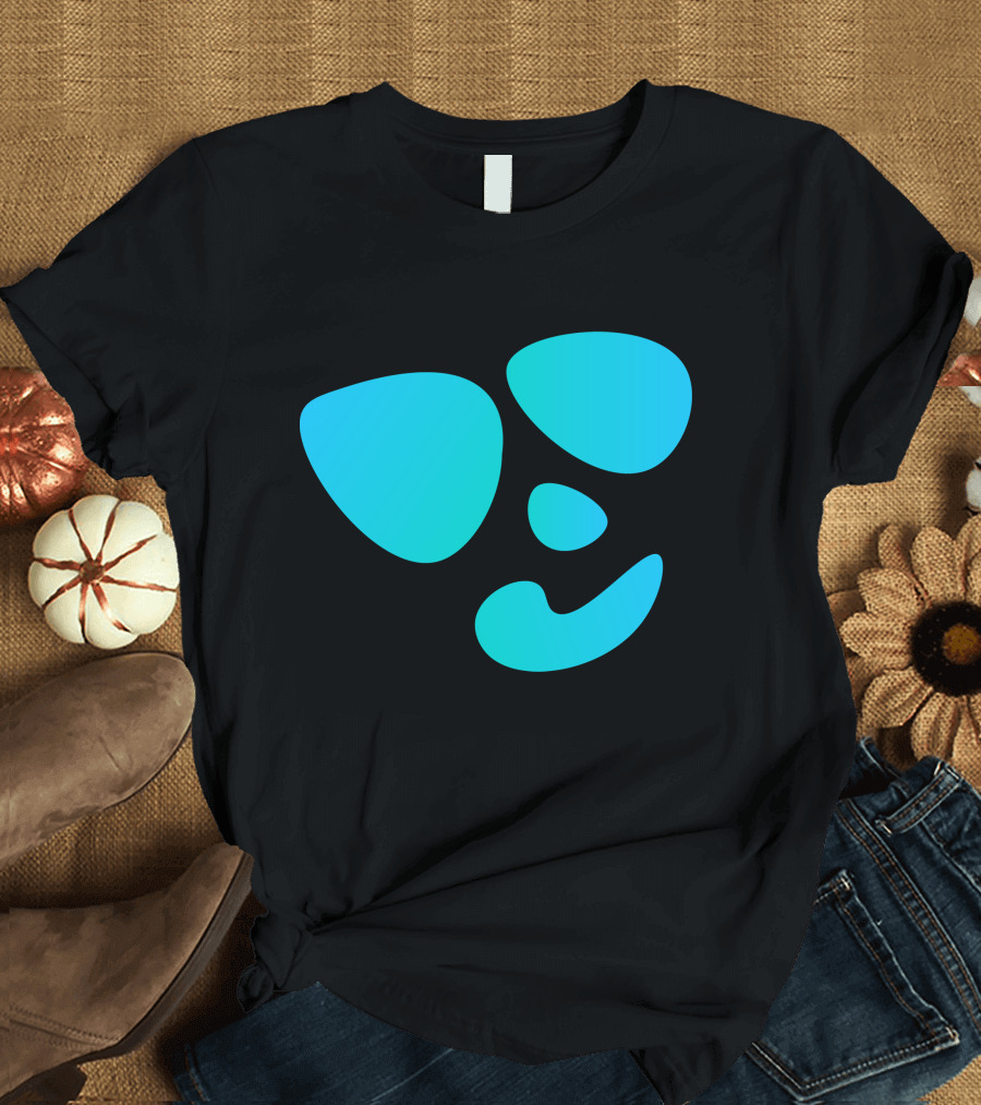 Happy Blob Abstract Blue Shapes T-Shirt
