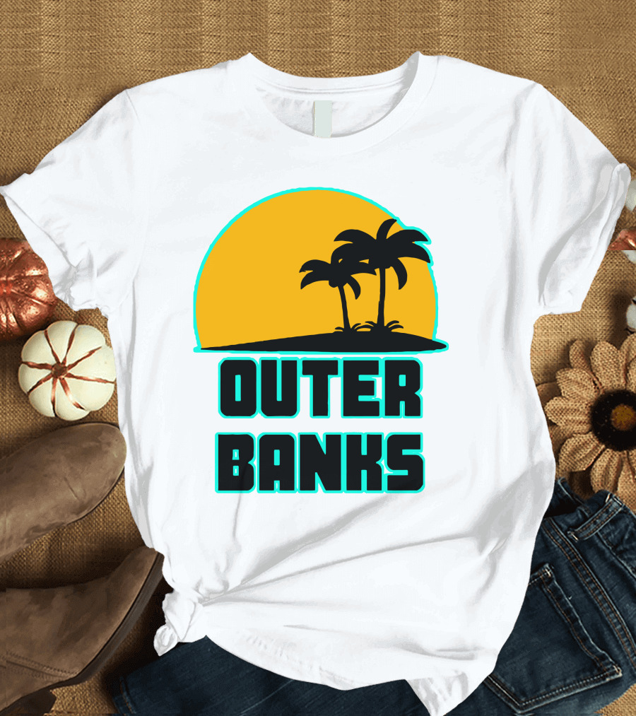 Outer Banks Sunset with Palm Trees T-Shirt