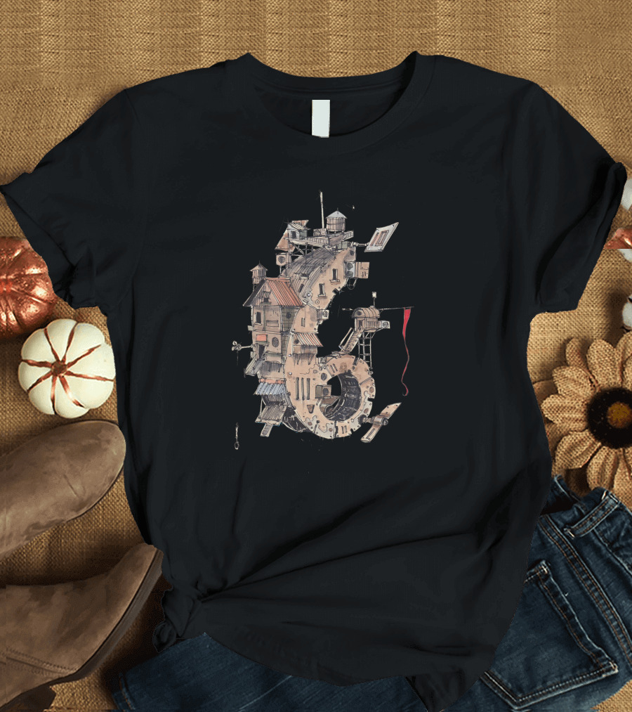 Seis Mechanical Steampunk House Structure T-Shirt