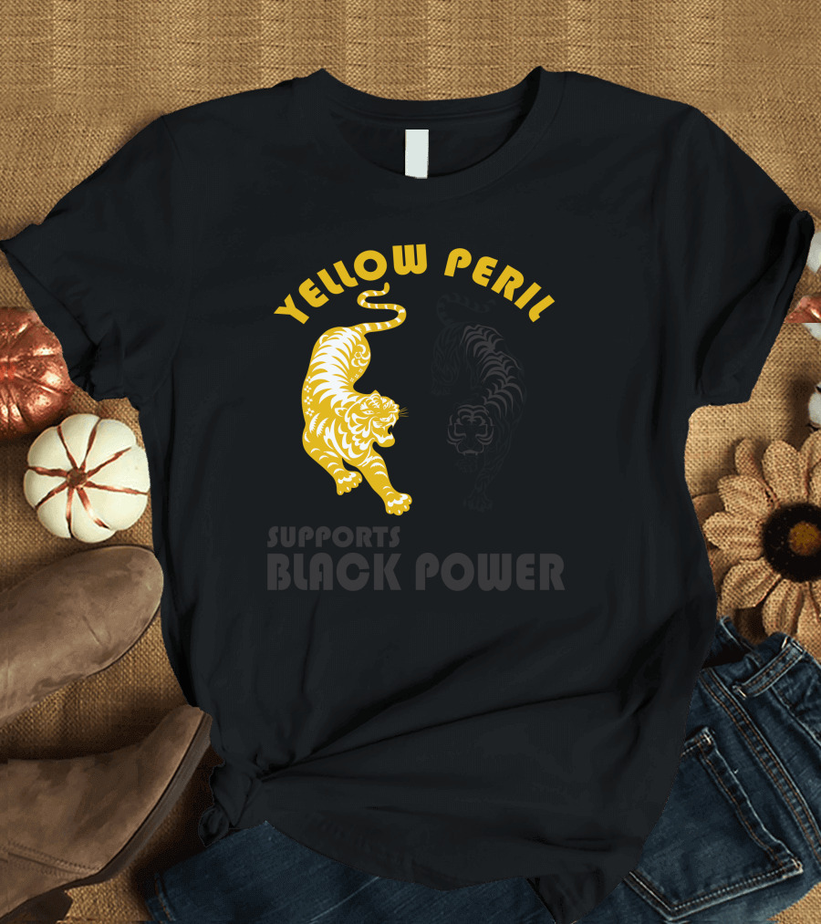 Yellow Peril Supports Black Power Tiger and Panther T-Shirt