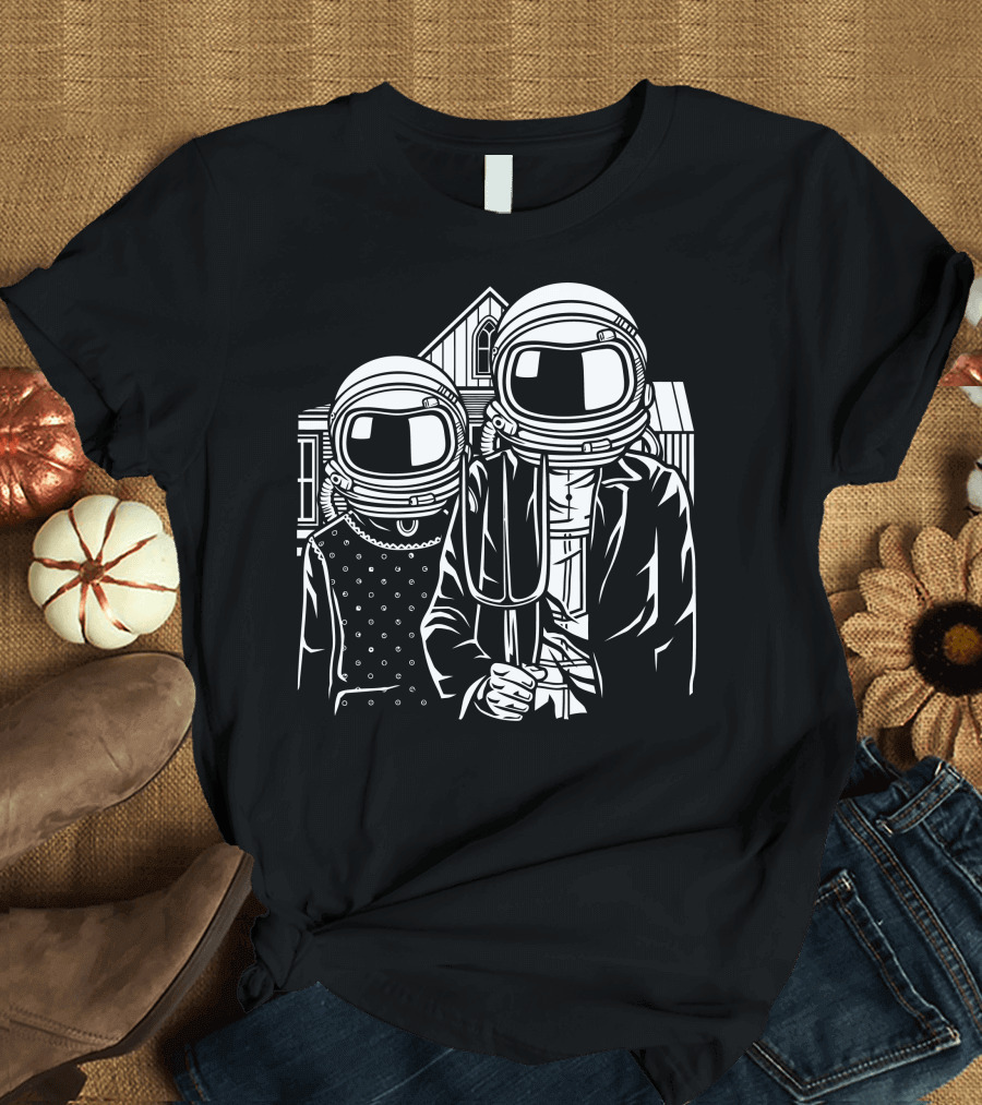 American Gothic Astronauts T-Shirt