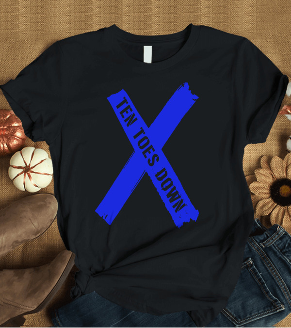 T-Shirt: Deestroying Ten Toes Down TTD Blue X Logo Merch T-Shirt Deestroying Ten Toes Down TTD Blue X Logo Merch T-Shirt
