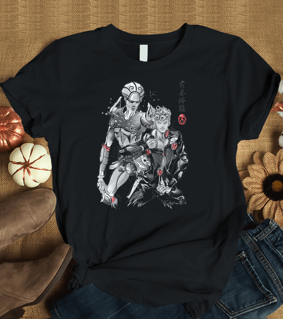 Gold Experience Giorno Giovanna and Stand Sumi Art JoJo's Bizarre Adventure T-Shirt