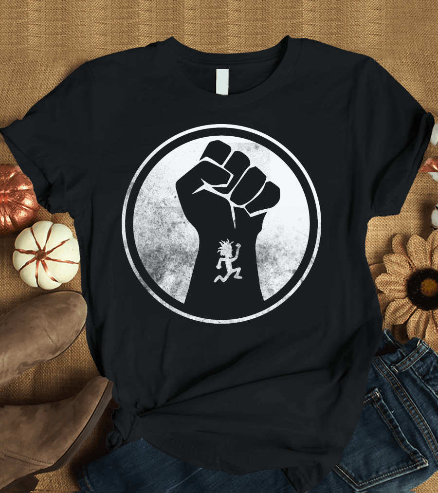 Golden Powers In White Fist with Hachetman T-Shirt