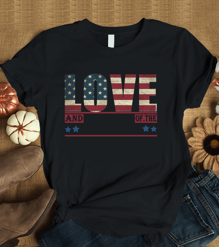 Love And Proud Veteran Of The U.S. Army American Flag Stars Stripes T-Shirt