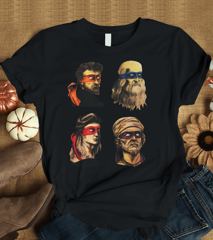 Renaissance Mutant Ninja Squad Masters Raphael Leonardo Michelangelo Donatello T-Shirt