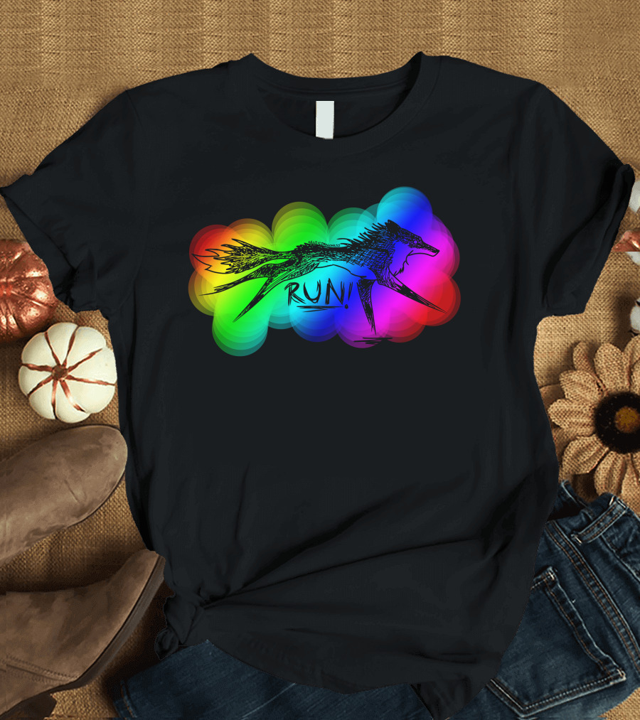 Tanner Dogs Run Rainbow Lgbt T-Shirt