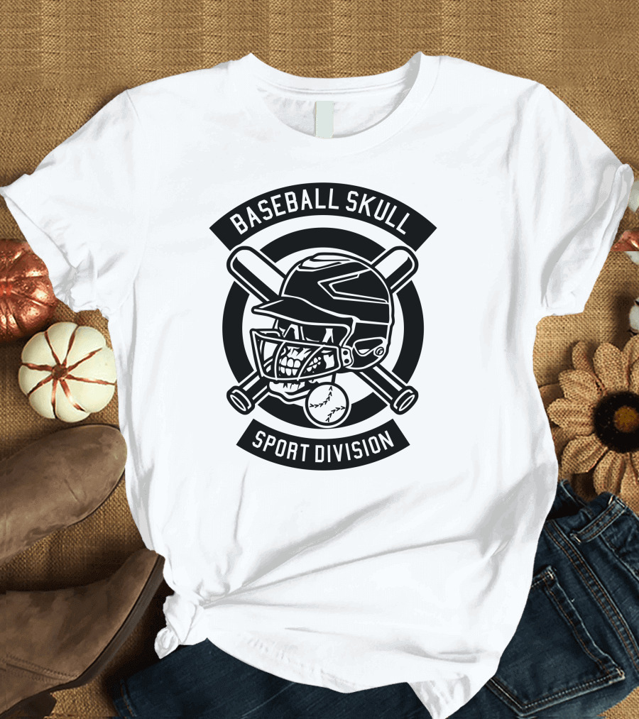 Baseball Skull Sport Division T-Shirt