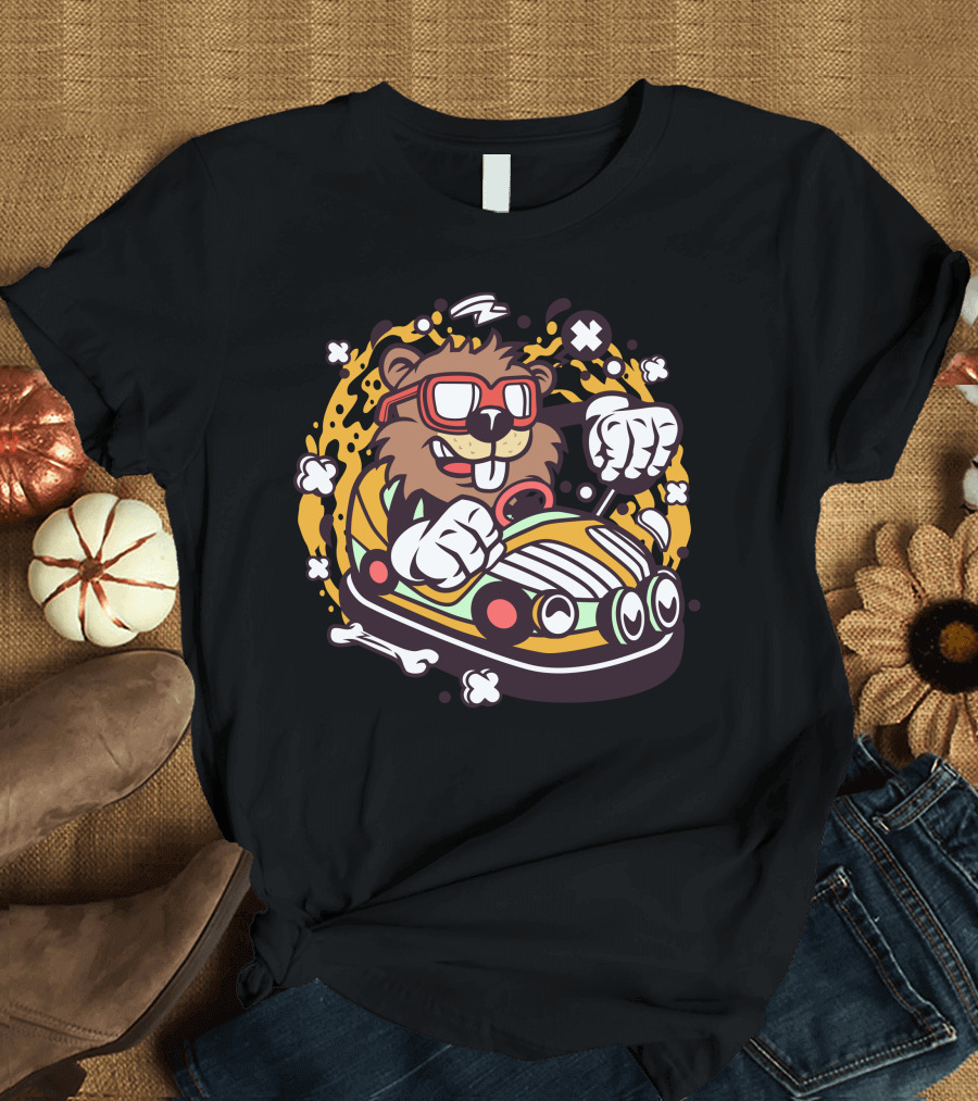 Beaver Go-Kart Racer Adventure T-Shirt