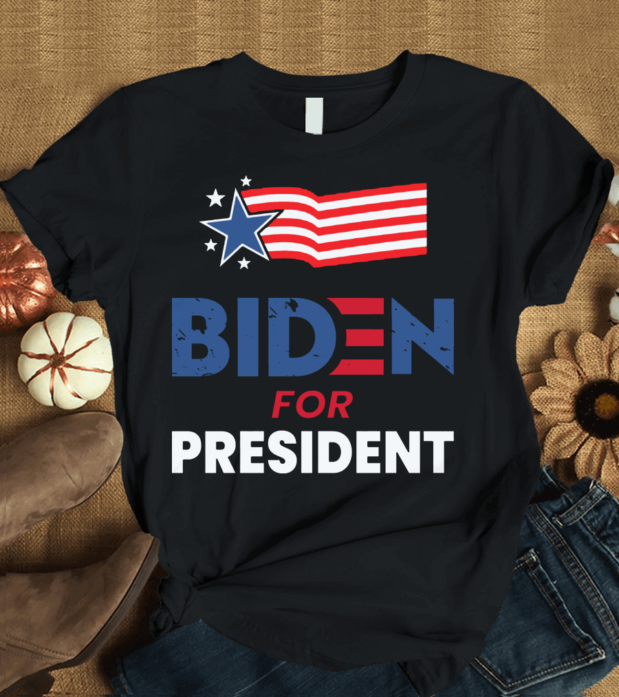 Biden For President American Flag Star T-Shirt