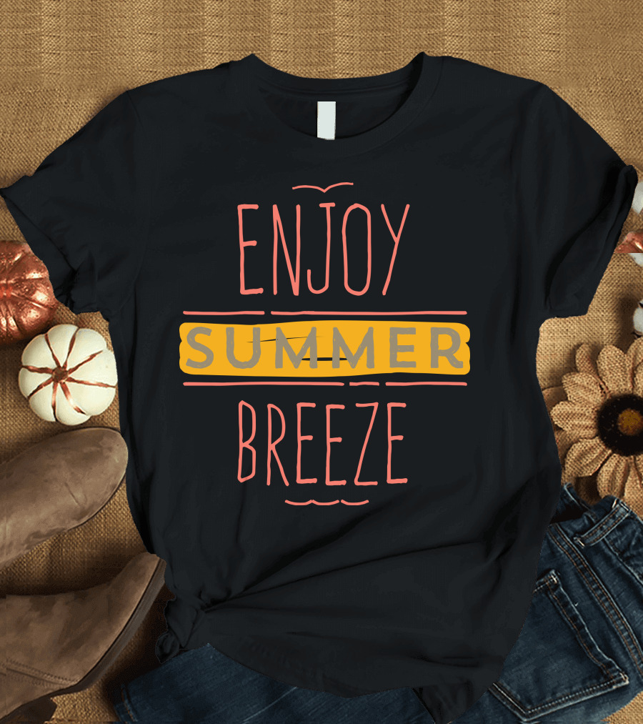 Enjoy Summer Breeze Retro Yellow Highlights Nostalgia T-Shirt