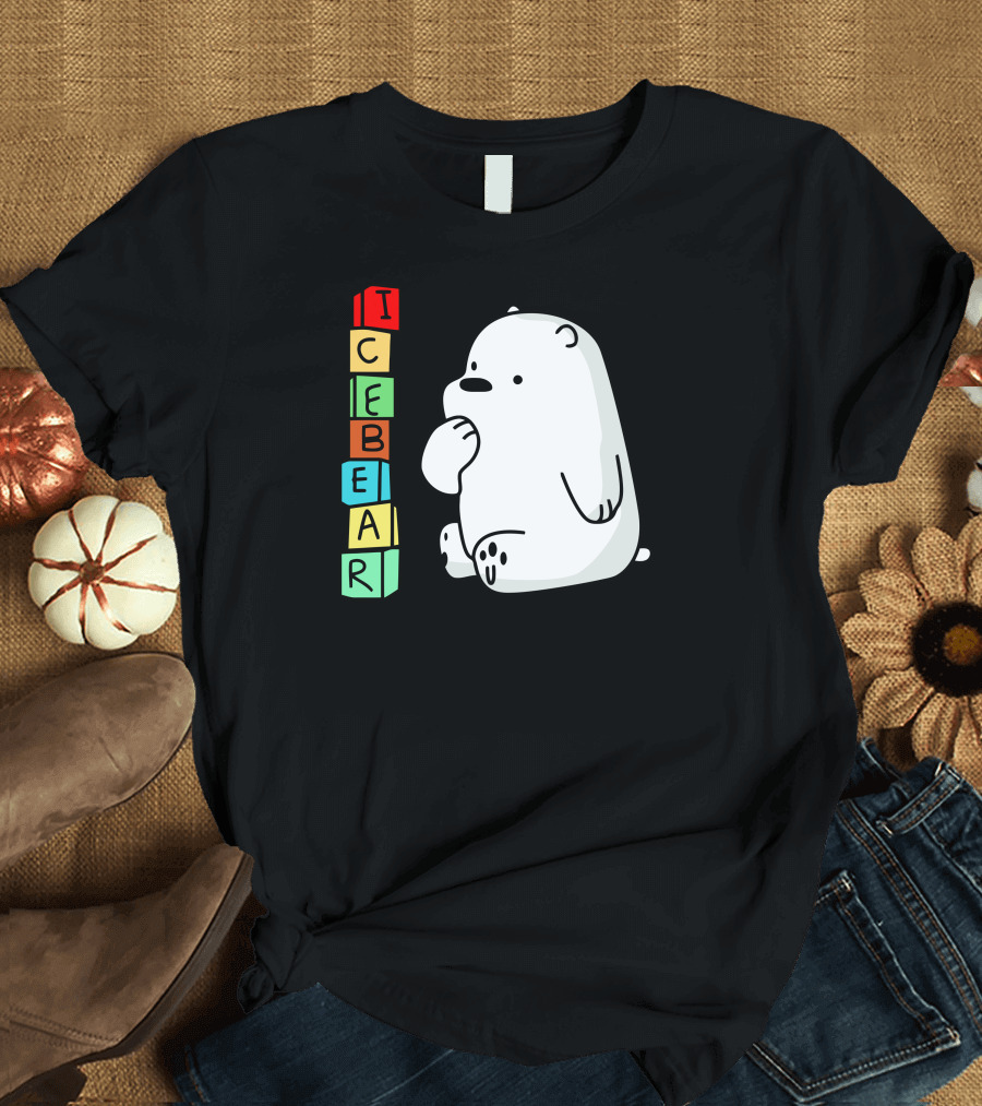 Ice Bear Blocks Stacked Polar Cartoon T-Shirt