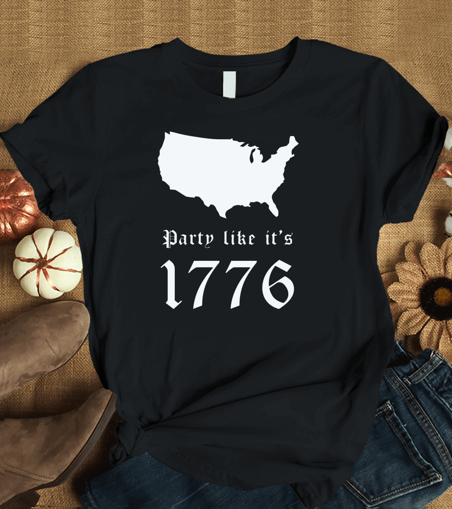 Party Like It's 1776 USA Map T-Shirt