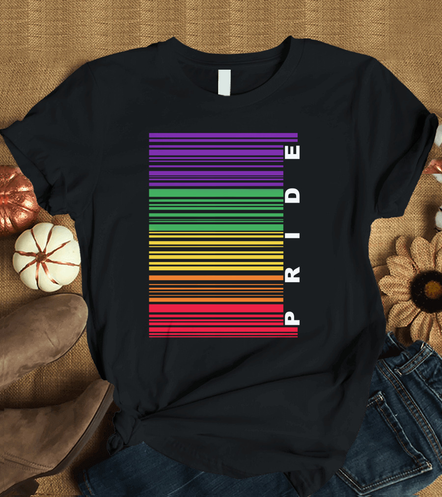 PRIDE Rainbow Barcode Stripes T-Shirt