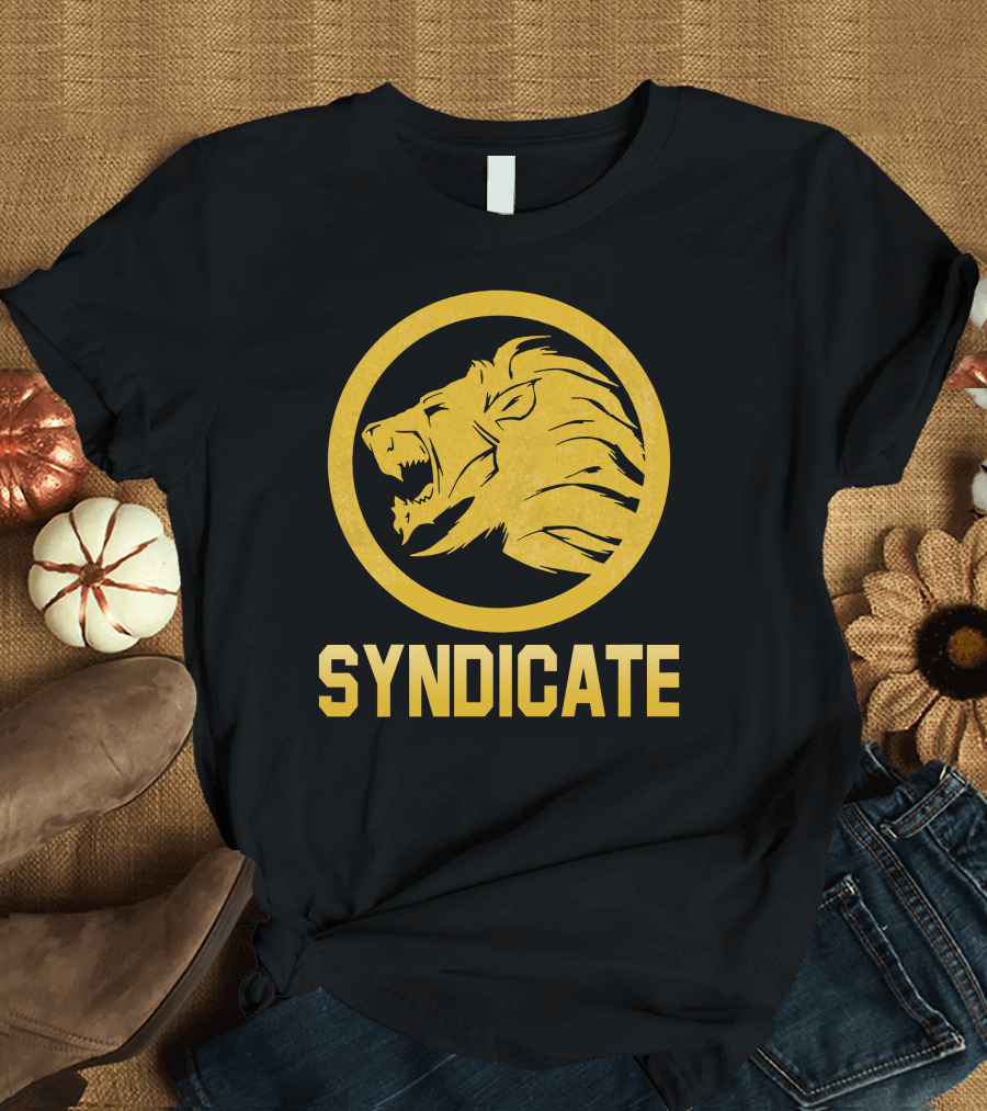 SYNDICATE Roaring Lion Emblem in Yellow Circle T-Shirt