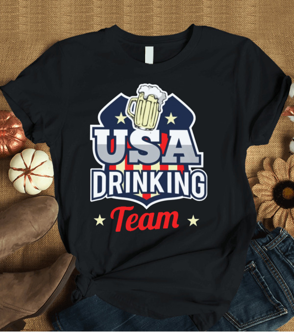 T-Shirt: USA Drinking Team Beer Mug T-Shirt USA Drinking Team Beer Mug T-Shirt