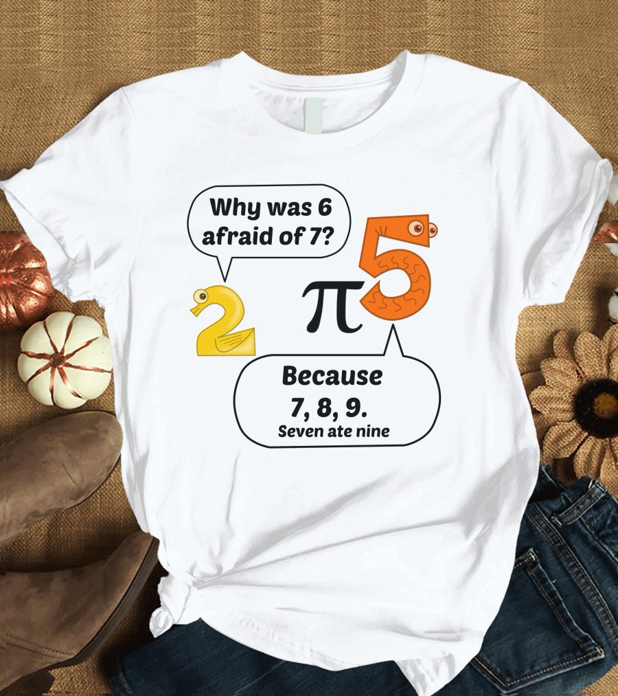 Why Was 6 Afraid Of 7 Because 7 8 9 T-Shirt
