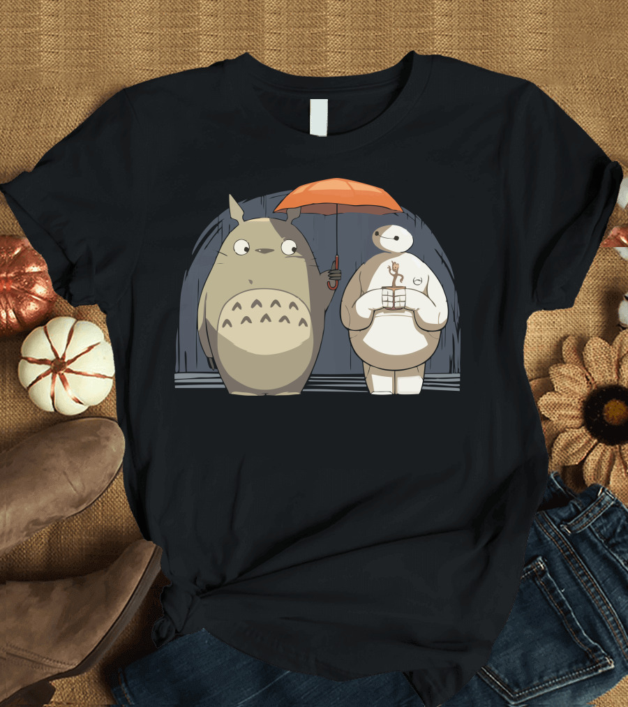Totoro Baymax Umbrella Crossover T-Shirt